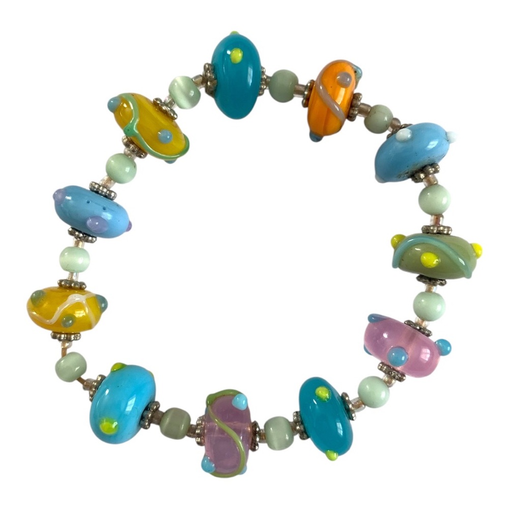 Bumpy bumps glass beaded stretch bracelet